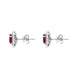 18ct White Gold Ruby Diamond Cluster Oval Stud Earrings