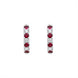18ct White Gold Ruby Diamond Seven Stone Hoop Earrings
