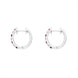 18ct White Gold Ruby Diamond Seven Stone Hoop Earrings