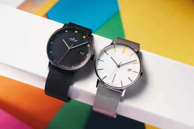 Junghans Form A Bauhaus Limited Edition Watch with black dial, black pvd strap, steel case