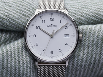 Junghans Form Ladies Watch with white dial, steel bracelet, steel case