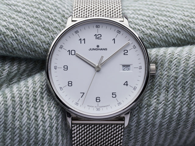 Junghans Form Ladies Watch with white dial, steel bracelet, steel case