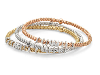 Fope Flex'it Prima 18ct Yellow Gold 0.15ct Diamond Bracelet