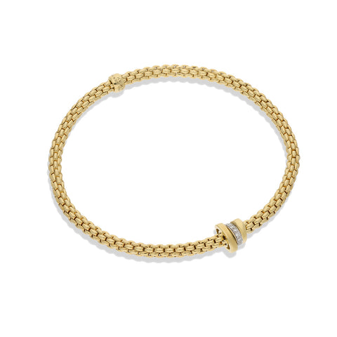 FOPE 18ct Yellow Gold 0.10ct Diamond Bracelet