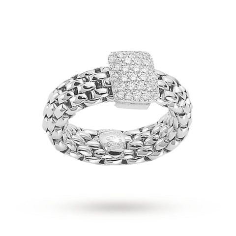 Fope Flex'It Vendome 18ct White Gold 0.41ct Pave Diamond Ring