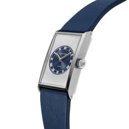 Fears Arnos Pewter Blue Rubber Strap Watch