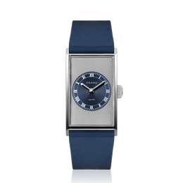 Fears Arnos Pewter Blue Rubber Strap Watch