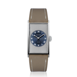 Fears Arnos Pewter Blue Leather Strap Watch