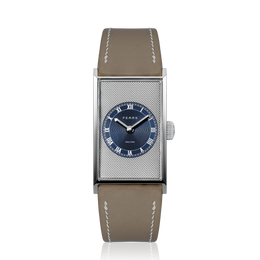 Fears Arnos Pewter Blue Leather Strap Watch
