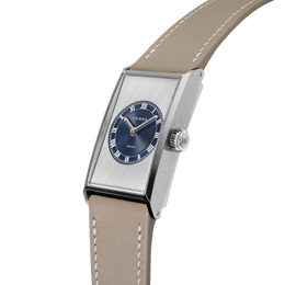 Fears Arnos Pewter Blue Leather Strap Watch