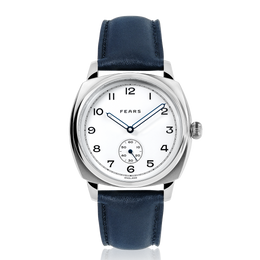 Fears Brunswick 38 Polar White Leather Strap Watch