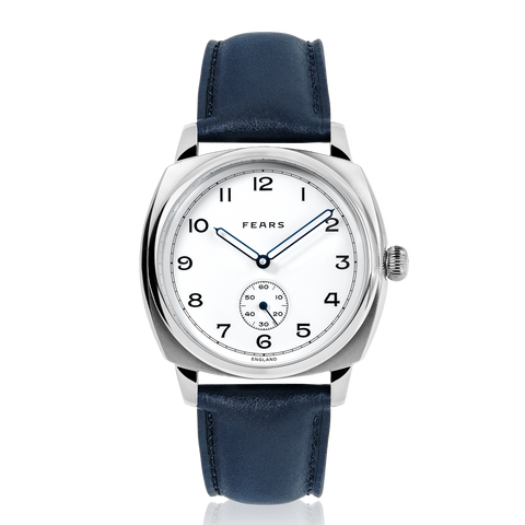 Fears Brunswick 38 Polar White Leather Strap Watch