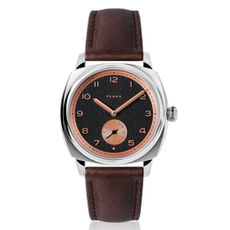 Fears Brunswick 38 Charcoal Rose Leather Strap Watch