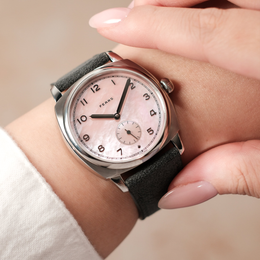 Fears Brunswick 38 Orchid Mother of Pearl Leather Strap Watch