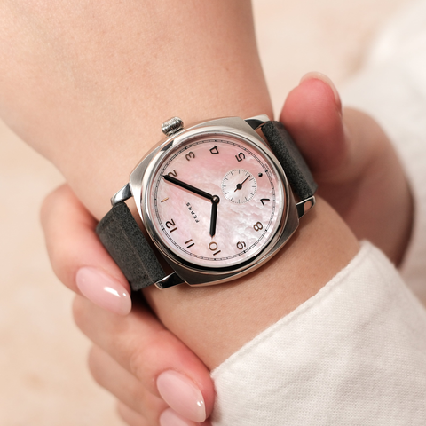 Fears Brunswick 38 Orchid Mother of Pearl Leather Strap Watch