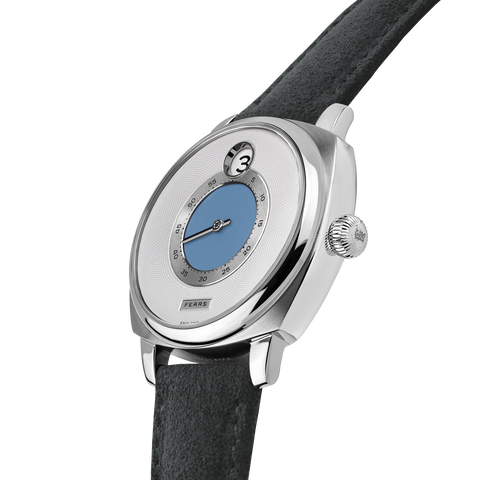 Fears Brunswick 40.5 Jump Hour China Blue Alcantara Watch