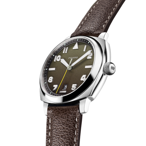 Fears Brunswick 40 Filton Squadron Green Leather Strap Watch