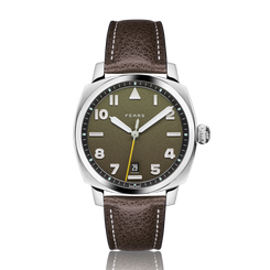 Fears Brunswick 40 Filton Squadron Green Leather Strap Watch
