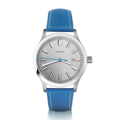 Fears Redcliff 39.5 Date Pewter Grey Leather Strap Watch