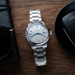 Fears Redcliff 39.5 Date Pewter Grey Bracelet Watch