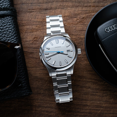 Fears Redcliff 39.5 Date Pewter Grey Bracelet Watch