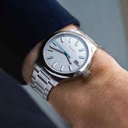 Fears Redcliff 39.5 Date Pewter Grey Bracelet Watch