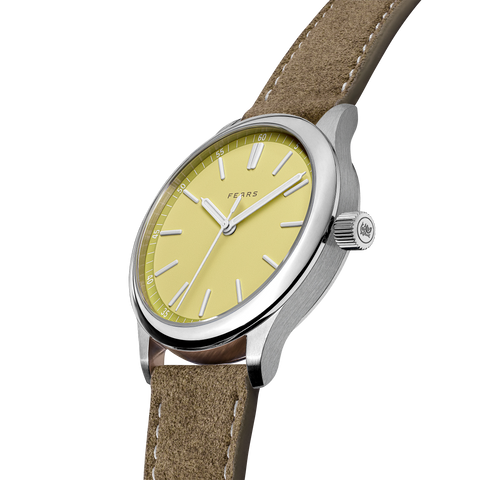 Fears Redcliff 39.5 Sherbert Yellow Alcantara Watch