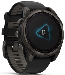 Garmin Fenix 8 47mm Sapphire Solar Carbon Grey DLC Titanium Black Pebble Grey Silicone Watch