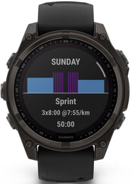 Garmin Fenix 8 47mm Sapphire Solar Carbon Grey DLC Titanium Black Pebble Grey Silicone Watch