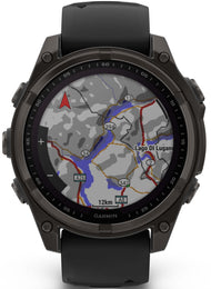 Garmin Fenix 8 47mm Sapphire Solar Carbon Grey DLC Titanium Black Pebble Grey Silicone Watch