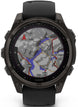 Garmin Fenix 8 47mm Sapphire Solar Carbon Grey DLC Titanium Black Pebble Grey Silicone Watch