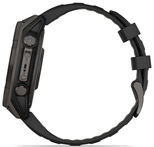 Garmin Fenix 8 47mm Sapphire Solar Carbon Grey DLC Titanium Black Pebble Grey Silicone Watch