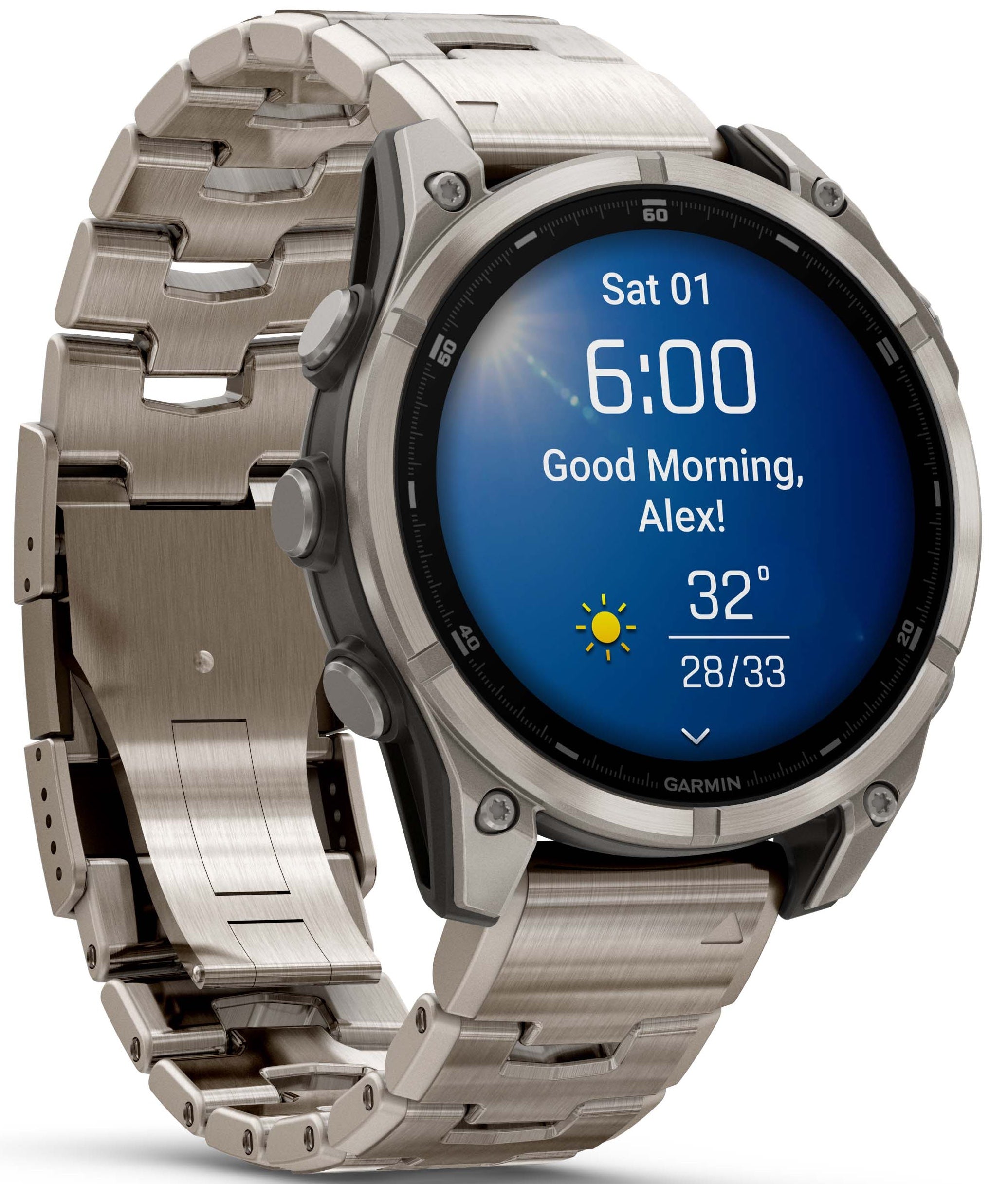 Garmin Fenix 8 47mm Sapphire AMOLED Titanium Bracelet Watch 010-02904 ...
