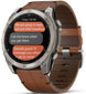 Garmin Fenix 8 51mm Sapphire AMOLED Titanium Chestnut Leather Band Watch