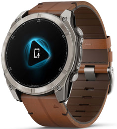 Garmin Fenix 8 51mm Sapphire AMOLED Titanium Chestnut Leather Band Watch