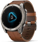 Garmin Fenix 8 51mm Sapphire AMOLED Titanium Chestnut Leather Band Watch