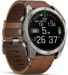 Garmin Fenix 8 51mm Sapphire AMOLED Titanium Chestnut Leather Band Watch