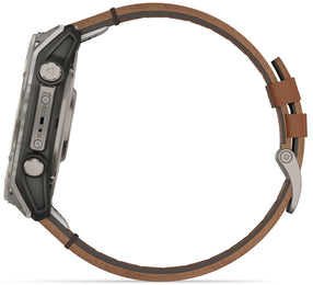 Garmin Fenix 8 51mm Sapphire AMOLED Titanium Chestnut Leather Band Watch