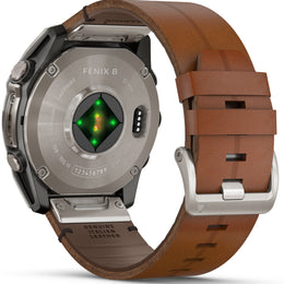 Garmin Fenix 8 51mm Sapphire AMOLED Titanium Chestnut Leather Band Watch