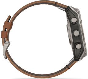 Garmin Fenix 8 51mm Sapphire AMOLED Titanium Chestnut Leather Band Watch