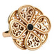 9ct Yellow Gold Whitby Jet Flore Eight Petal Flower Ring R808