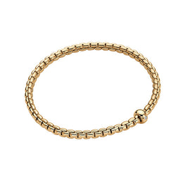 Fope Eka 18ct Yellow Gold 0.01ct Diamond Flexible Bracelet BR730 BBR.