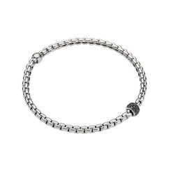 Fope Eka Tiny 18ct White Gold 0.20ct Black Diamond Bracelet, 733B/PAVEN.
