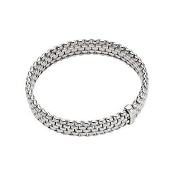 Fope Panorama 18ct White Gold 0.01ct Diamond Flexible Bracelet BR580 BBR.