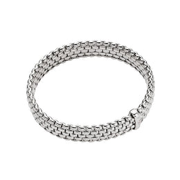 Fope Panorama 18ct White Gold 0.01ct Diamond Flexible Bracelet BR580 BBR.