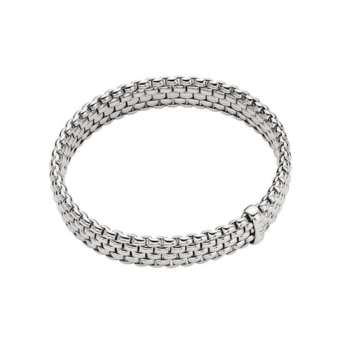 Fope Panorama 18ct White Gold 0.01ct Diamond Flexible Bracelet BR580 BBR.