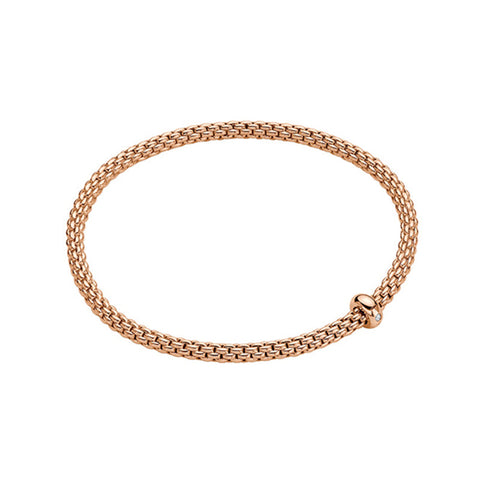 Fope Prima 18ct Rose Gold 0.01ct Diamond Flexible Bracelet BR710 BBR.