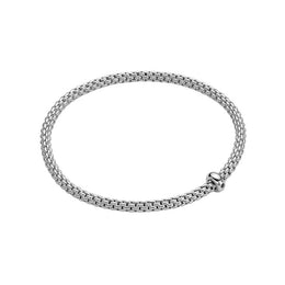 Fope Prima 18ct White Gold 0.01ct Black Diamond Flexible Bracelet BR710 BBRN.