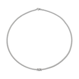 Fope Prima 18ct White Gold 0.20ct Diamond Necklace 742C BBR.
