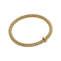 Fope Solo 18ct Yellow Gold 0.01ct Diamond Flexible Bracelet BR620 BBR.